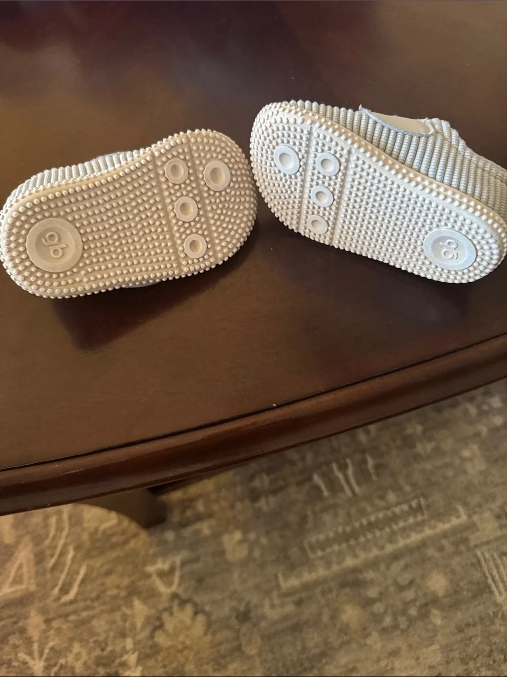 Kids Gray Slip-On Hook & Loop Sneakers-small hole in left shoe toe